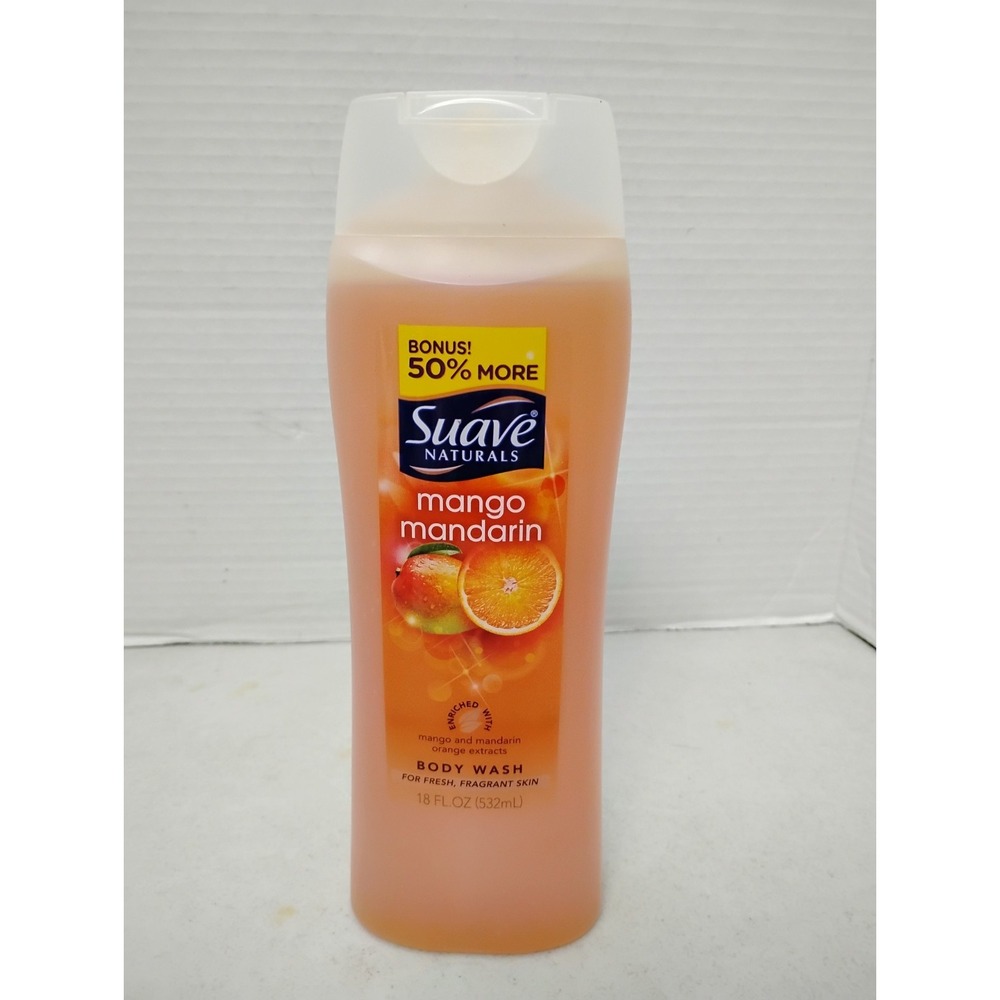 Suave Naturals Mango Mandarin Orange Hydrating Body Wash 18 oz Bottle New